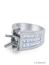 18K White Gold Round Cut Multi-Layer Semi-Mount Engagement Ring (2.71 ct)